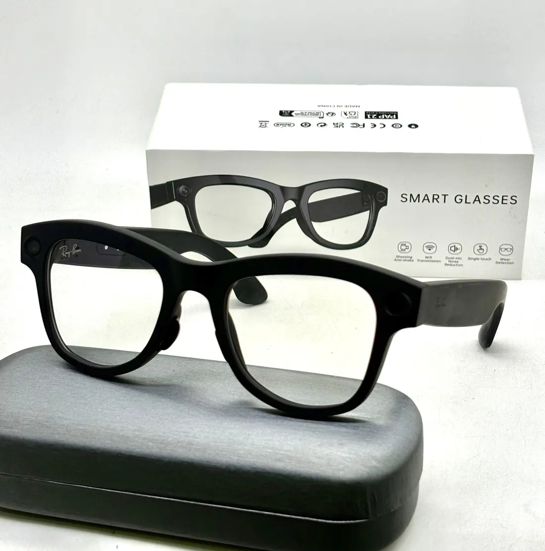 Smart AI clear lens glasses